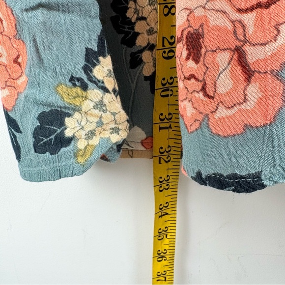 Billabong Your Love Skater Mini Dress Blue Pink Floral Flowy Rayon Boho Medium - Picture 8 of 12